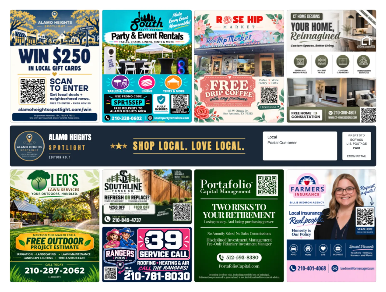 Front of sample Alamo Heights artwork — preview for Monte Vista Spotlight